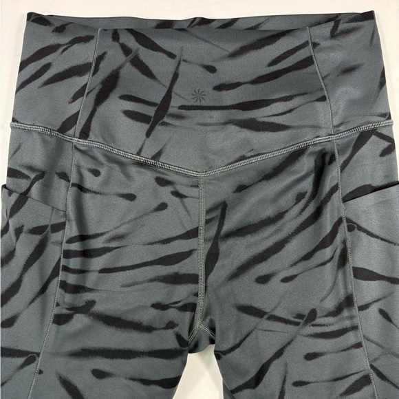 Athleta Saluation Stash Pocket II 7/8 Tight Zebra Print Capri Leggings | Size MT - Picture 5 of 10